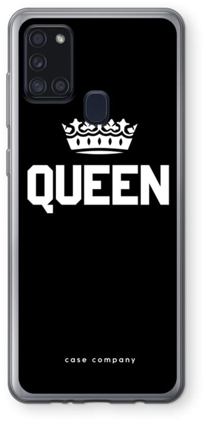 Case Company® - Hoesje geschikt voor Samsung Galaxy A21s hoesje - Queen zwart - Soft Cover Telefoonhoesje - Bescherming aan alle Kanten en Schermrand