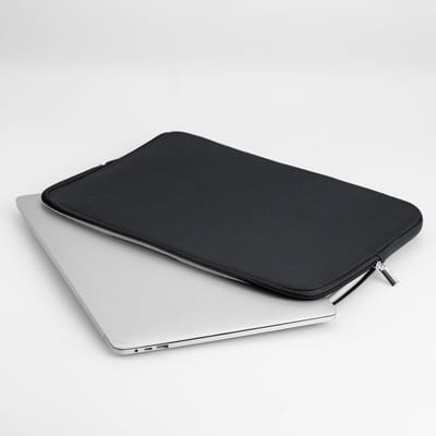 Famanu - 13 inch zwarte laptophoes met zachte binnenvoering, minimalistisch design