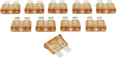 Kit de 10 fusible de 5A plat standard enfichable 19x19x5mm pour moto scooter