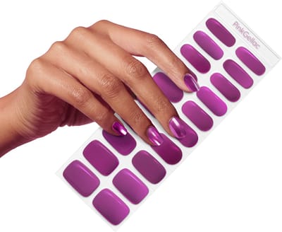 Pink Gellac UV Nagelstickers - Gellak Stickers 0010 Bubblegum Chrome - Nail Art Gel Stickers voor Nagels - 20 stuks in 10 maten