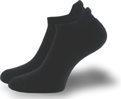 SQOTTON® Badstof Sneakersokken met lipje - Naadloos - Zwart - Maat 35-38
