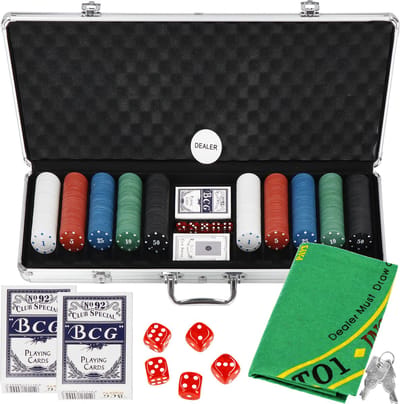 Springos Pokerset - 500 Chips - Inclusief Koffer - Poker