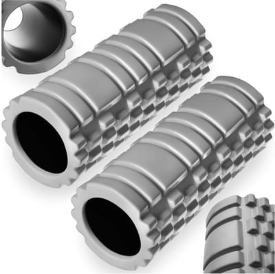 tectake® Foam Rollers - Set van 2 - Yoga & Fitness Massage Roller - Fascia Roller - 33,5 x ⌀14.5 cm - Massageroller - Zelfmassage en behandeling van bindweefsel - Triggerpoint Foamroller - Grijs
