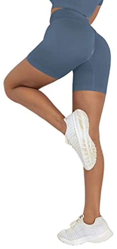 Dames sportshorts met hoge taille - Naadloze fietsshorts voor training en yoga