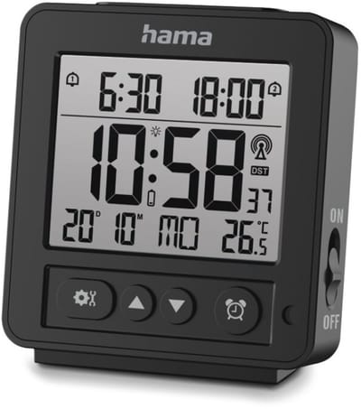 Hama wekker- Rhodos - Digitale - Radiogestuurd- Zwart