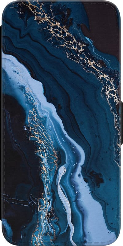 Leuke Telefoonhoesjes - Hoesje geschikt voor Samsung Galaxy S23 bookcase leer - Marmer lagoon blauw - Marmer lagoon blauw - Wallet Case met pasjeshouder - Marmer - Blauw
