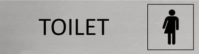 CombiCraft Aluminium deurbordje Genderneutraal toilet 165x45mm - per stuk