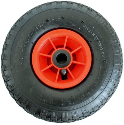 TRUTZHOLM - Steekwagenwiel Luchtband - 260x85 mm 3.00-4 - Gecentreerde Naaf 75mm - Ø 20mm As - Rood - Robuust 4 PR