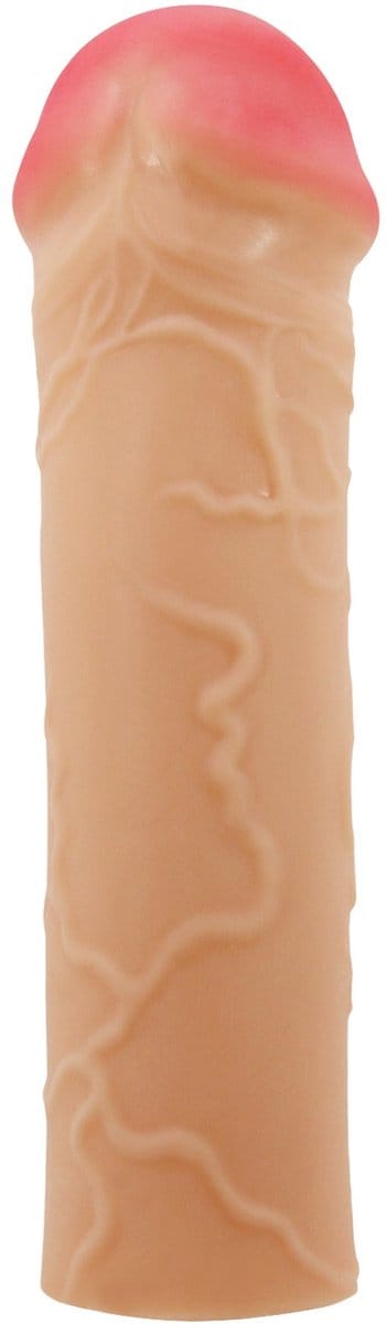 Power Escorts Penis Sleeve Extender – Flesh – 16,5 cm – Vergroting lengte & dikte – Cyberskin – Herbruikbaar