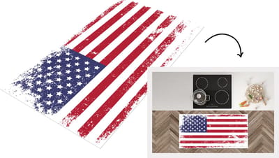 Keukenloper - Loper keuken - Vlag - Vintage - Amerika - 120x60 cm - Keukenloper vinyl