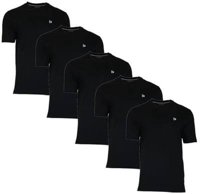 5-Pack Donnay - T-shirt (Vince) - Sportshirt - Heren - Black (020) - maat S