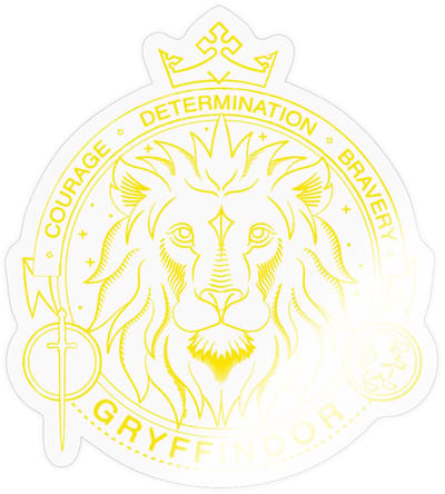 Harry Potter Griffoendor Lineart Sticker maat S (10 x 10 cm)