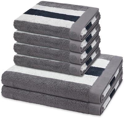 Ross Sonstiges 4 X handdoek 2 X douchehanddoek - in set 6 pack Doubleface Stripes