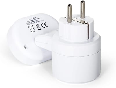 Digitale Energiemeter - Stroomverbruik Monitor - Energie Besparen - LCD Scherm Weergave - 12.5 x 9.5 cm - Wit