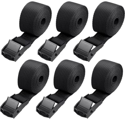 Dailygoods- Sjorbanden 1000 mm - 6 Stuks - Stevige Polyestervezel - Roestvrije Bevestigingsbanden - Antislip - Voor Fietsen/Bagage - Bevestigingsriemen