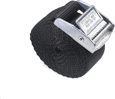 Spanband met Gesp - Bagageband Vastzetband - Lading Zekeren - 250kg Draagkracht - 1.5m x 25mm - Zwart