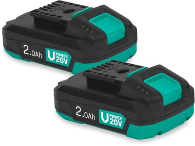 VONROC VPower 20V Accu – 2.0Ah – Duopack: 2 stuks - b-directionele USB-C poort – accu en powerbank in één – compatibel met Power Delivery (PD) – Beveiligd met Electronic Cell Protection