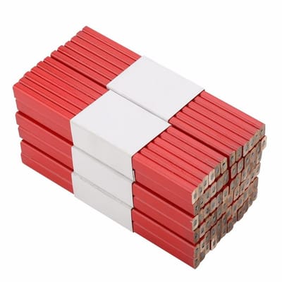 Dailygoods- Timmermanspotlood 72 Stuks - Achthoekige Vorm - Hoogwaardig Hout - Schaalontwerp Achterkant - Lichtgewicht - Schokbestendig Loodkern - Potlood