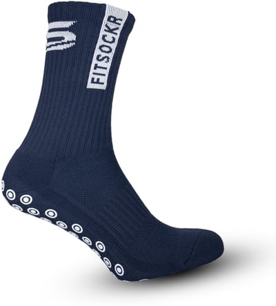 FitSockr Gripsokken Voetbal - Sportsokken - Grip socks - Voetbalsokken - Padel sokken - Antislip Sokken Heren/Dames/Kind - One - Donkerblauw - Maat 32-36