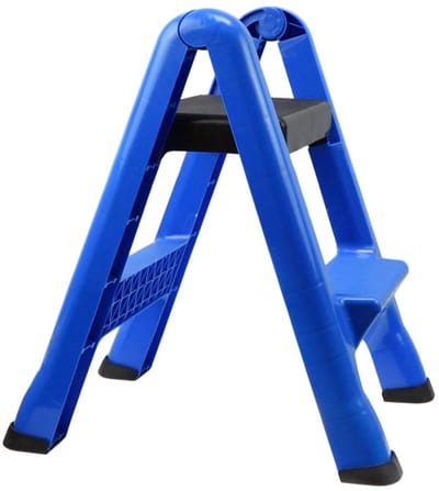 GEKO Twee-treden opstapkruk - inklapbaar - lichtgewicht kunststof - draagkracht 150kg - 60cm