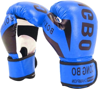 Kinder Bokshandschoenen - Vechtsport Handschoenen - Sport Training - Ademend Comfort Fit - 6 oz - Blauw