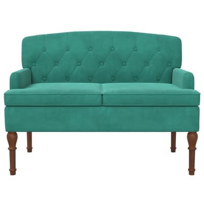 vidaXL - Lovingseat - met - knoopge - tuft - Turquoise - 111 - x - 65 - x - 79 - cm - Fluweel