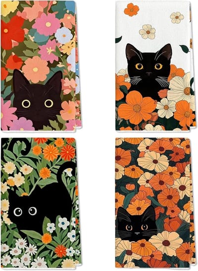 Katten Theedoek Cadeau voor Kattenliefhebbers - Perfect voor Keuken en Dierenliefhebbers