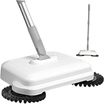 Handveegmachine Lange Steel - Vloer Reiniger - Snel Vloeren Schoon - 360 Graden Draaibaar - 102 cm Hoog - Wit