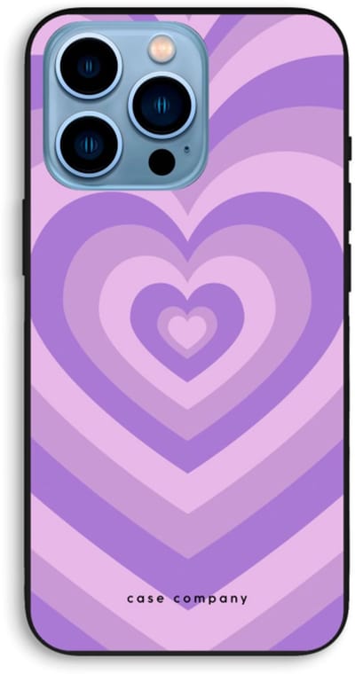 Case Company® - Hoesje geschikt voor iPhone 13 Pro Max hoesje - Hart Paars - Biologisch Afbreekbaar Telefoonhoesje - Bescherming alle Kanten en Schermrand