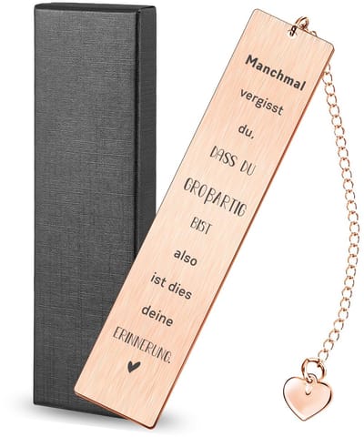 Dailygoods- Boekenlegger Roestvrij Staal - Gepersonaliseerde Bladwijzer - Inspirerende Hanger - Bedankje - Geluksbrenger - 13 x 2,6 cm