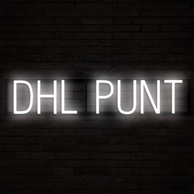 DHL PUNT - Lichtreclame Neon LED bord verlicht | SpellBrite | 74,99 x 16 cm | 6 Dimstanden & 8 Lichtanimaties | Reclamebord neon verlichting