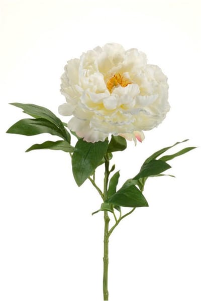 Emerald - Kunstbloem Pioenroos 65cm wit - Kunstplant voor binnen