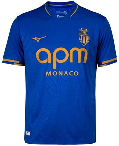 Mizuno As Monaco 25/26 Weg T-shirt Met Korte Mouwen Blauw S Man