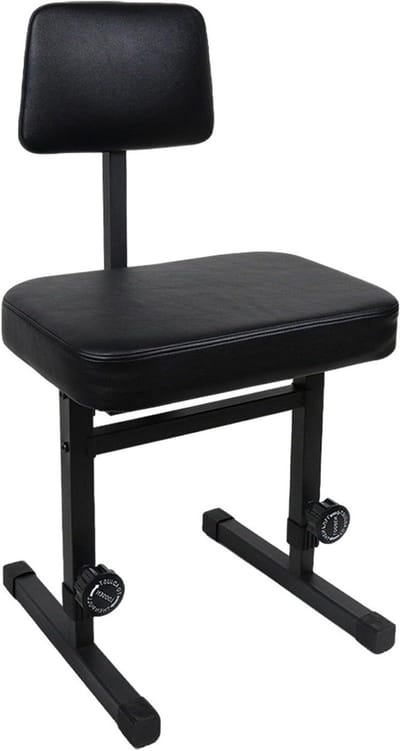Verstelbare Pianobank - Toetsenbord Zitje - Muziek Oefenen - Met Rugleuning - 5 Hoogtes 45-57cm - Zwart
