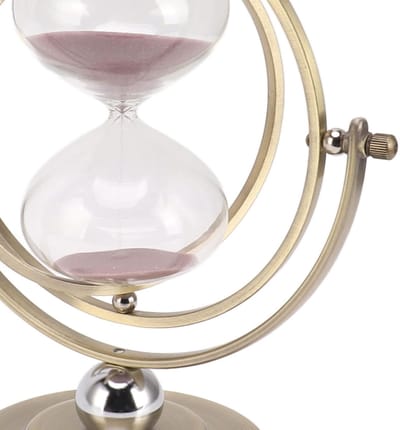 Zandloper Globe - Zandloper Timer - Decoratie Tijdmeting - Artistiek Vakmanschap - 24 x 22 x 13 cm - Brons