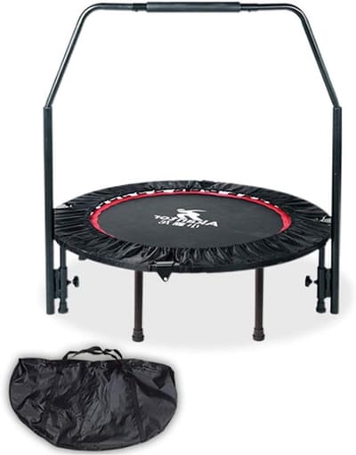 Fitnesstrampoline - Rebounder Cardio - Thuis sporten - Opvouwbaar design - 48 inch - Zwart