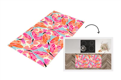 Keukenloper - Loper keuken - Vlinders - Vliegen - Patronen - 120x60 cm - Keukenloper vinyl