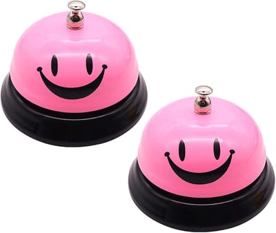 Service Bel - Bel Kassa - Receptie Hulp - Set van Twee - 8.3 x 6cm - Roze
