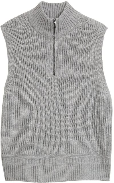 Tom Tailor - Troyer trui - Maat XXL - medium silver grey melange