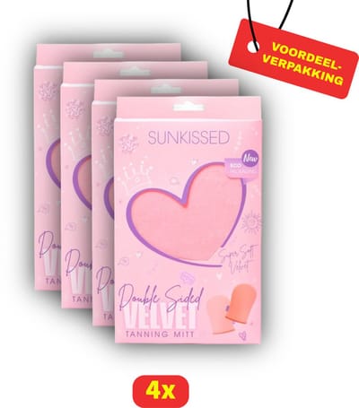 Sunkissed - Double Sided Velvet - Tanning Mitt - Voordeelverpakking 4 Stuks!!!