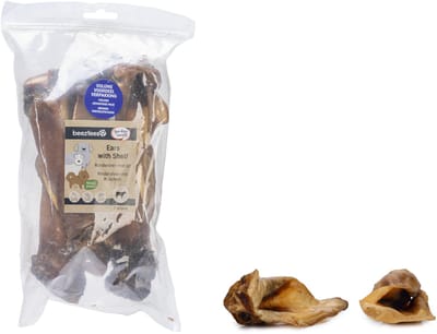 Beeztees Runderoren met pit - Natuurlijk - Hondensnacks - Voordeelverpakking - 7 stuks
