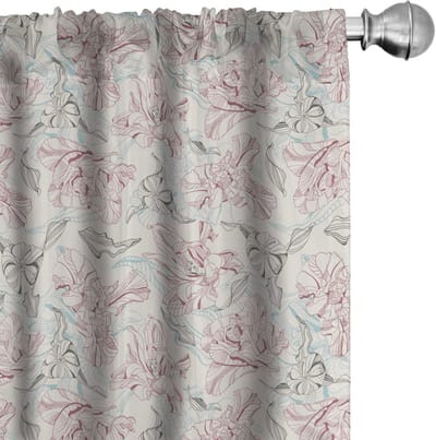 ABAKUHAUS Voorhangen – Tulpen 2x75x245 – Champagne Roze – Mikrofaser