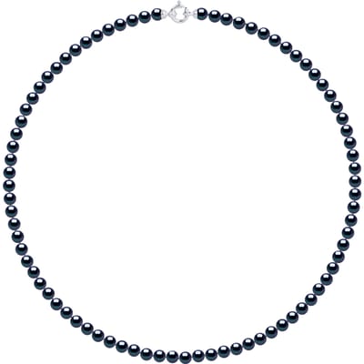 Gekweekte parels ketting Zoetwater 5-6mm Sluiting Black Luxury White Gold