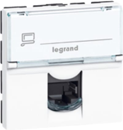 Legrand Mosaic connector cat.6A RJ45 2 modules - wit (076574) per 10 stuks