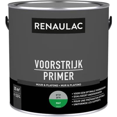 Renaulac Primer - Muur En Plafond - Mat Grijs - 2,5l