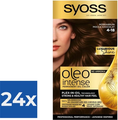 Syoss Oleo Intense - Haarverf - 4-18 - Mokka Bruin - 115ml x 24