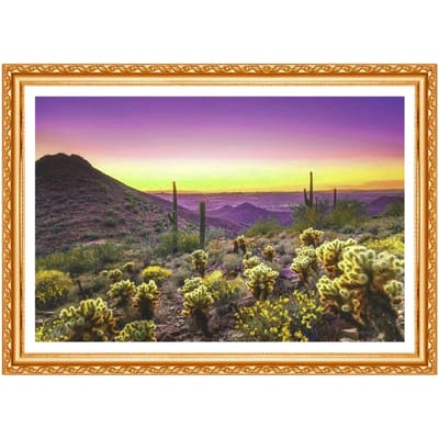 5D DIY Diamond schilderij Cross Stitch paarse woestijn mooie zonsondergang handwerk Home Decor 20X30CM multi