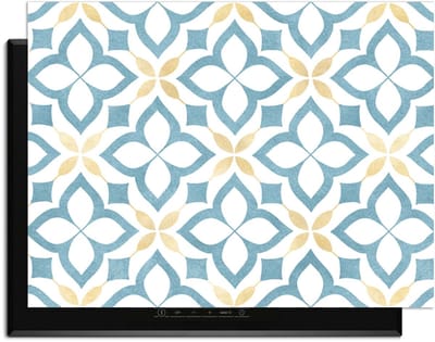 KitchenArt - Deep Floral Cross - Inductie Beschermer - 78x52 cm - Kookplaat Beschermer - Luxe Afdekplaat Inductieplaat - Anti-slip & Oprolbaar - Beschermmat Inductiekookplaat