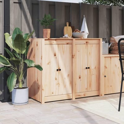 Buitenkeukenkast - Terraskast opbergkast - Tuin opbergen - Massief grenenhout