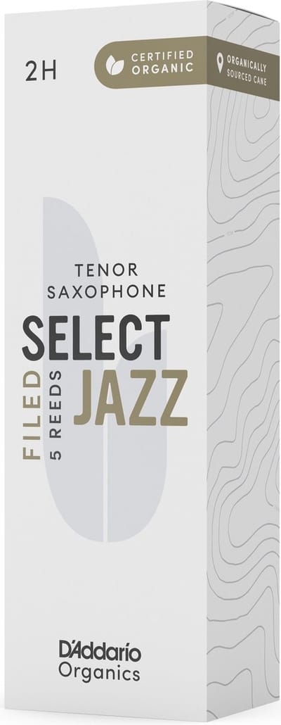 D'Addario Woodwinds Organic Sel. Jazz Filed Tenor 2 Hard, 5er-Packung - Riet voor tenor saxofoon